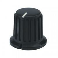 46152 Black Fluted Plastic Knobs with white indicator on top, light texture