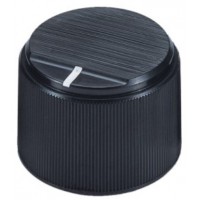 46110 Black Plastic Knobs with white indicator line and hair line polish on top