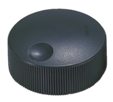 41026 Black Plastic Knobs with recess indicator dot on top