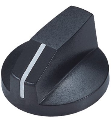 46119 Black Plastic Band pedal knobs, white indicator line, matte texture