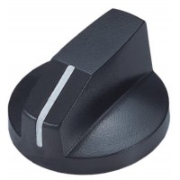 46119 Black Plastic Band pedal knobs, white indicator line, matte texture