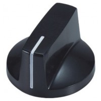 46117 Black Plastic Band Knobs, white indicator line, glossy texture