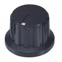 46148 Black Fluted Plastic Knobs with white indicator on top, light texture